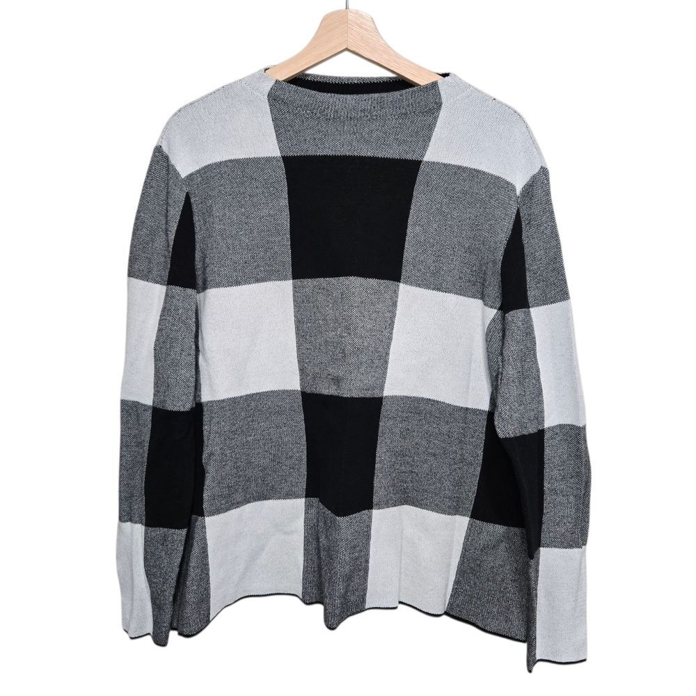 J Jill Cotton Checkered Sweater